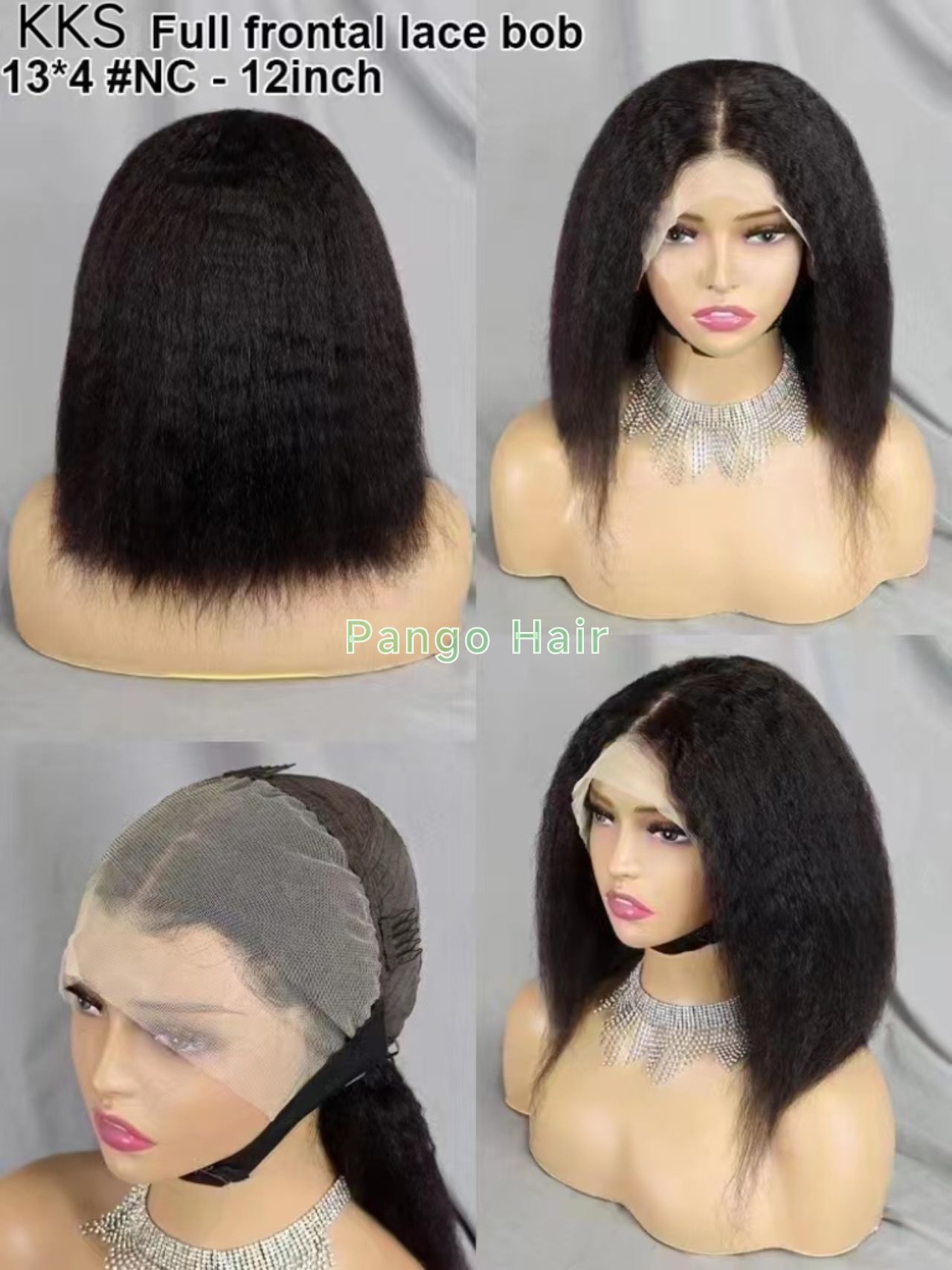 11A 13x4 Kinky straight Bob wig 90 Virgin Brazilian hair