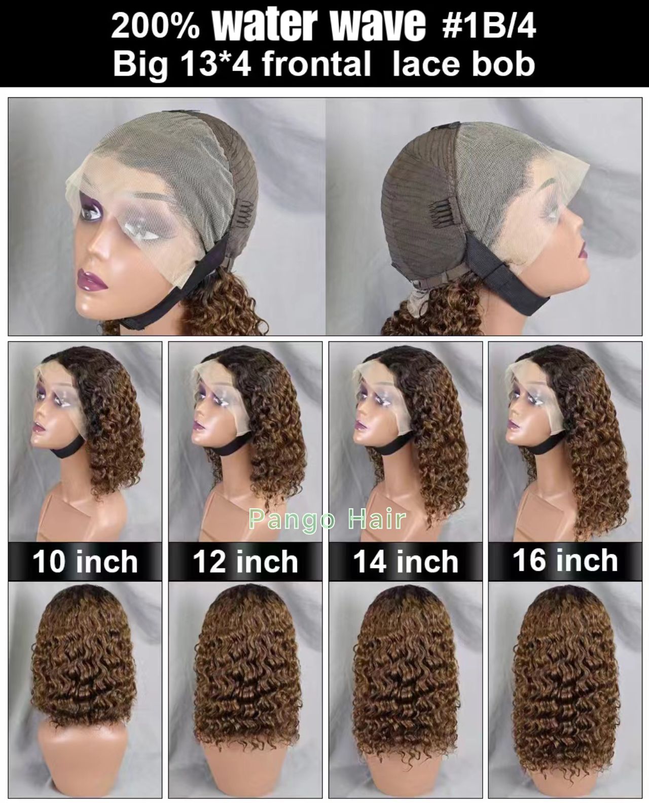 11A 13x4 Water Wave Bob wig 90 Virgin Brazilian Hair