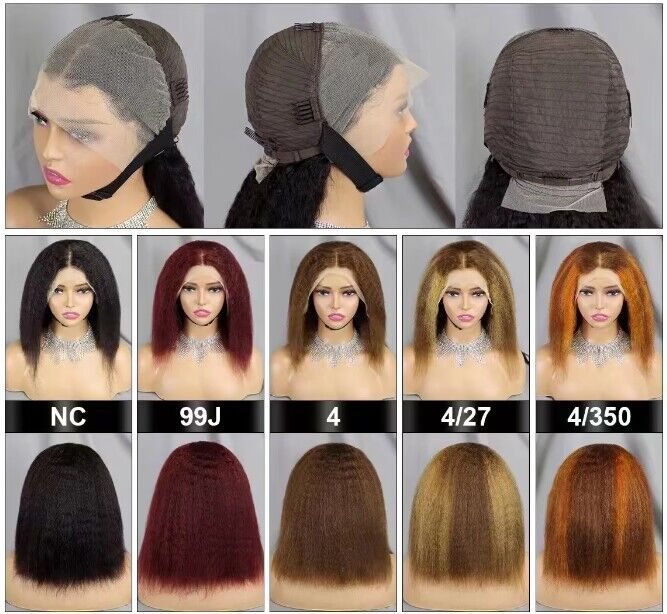 11A 13x4 Kinky straight Bob wig 90 Virgin Brazilian hair