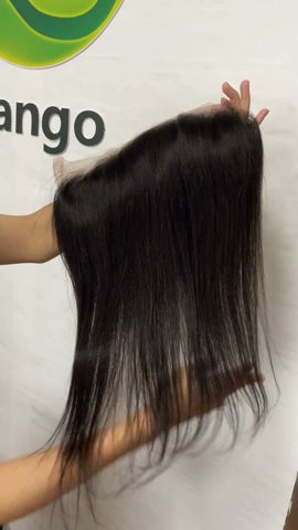 360 Lace Frontal Closure Virgin Hair Straight 150% Density Human Hair Natural Black with Baby Hair Pango