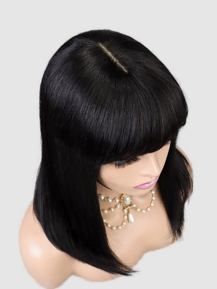 11A Bone straight Fringe lace Wig 32 100% Brazilian Hair