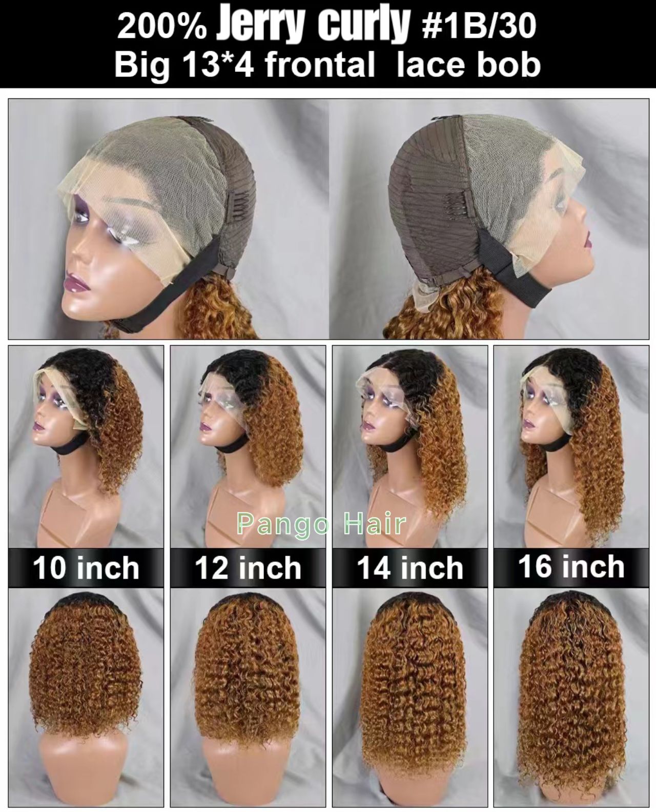 11A 13x4 Jerry curly Bob wig 90 Virgin Brazilian hair