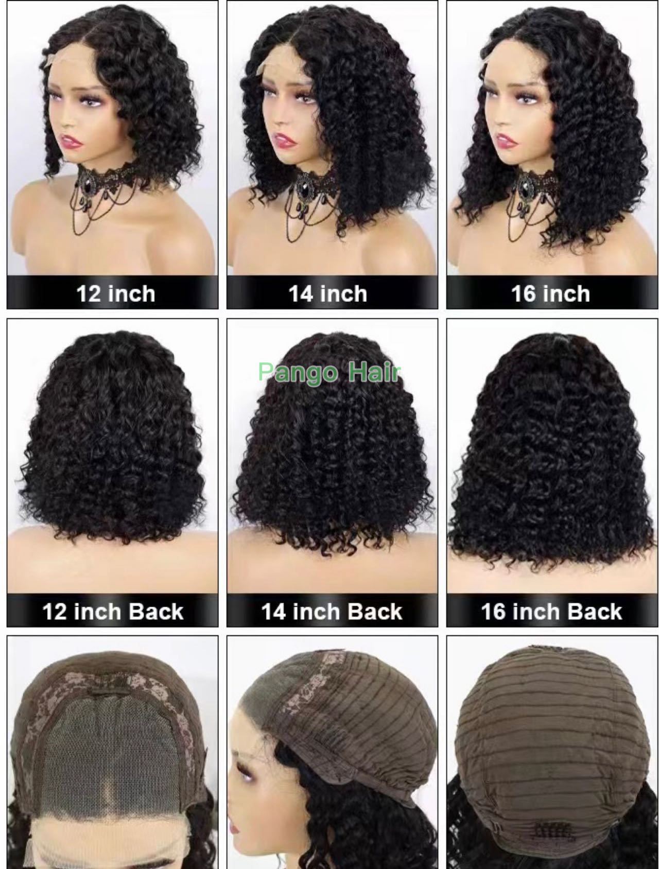 12A Raw hair 4x4 curly wig 62
