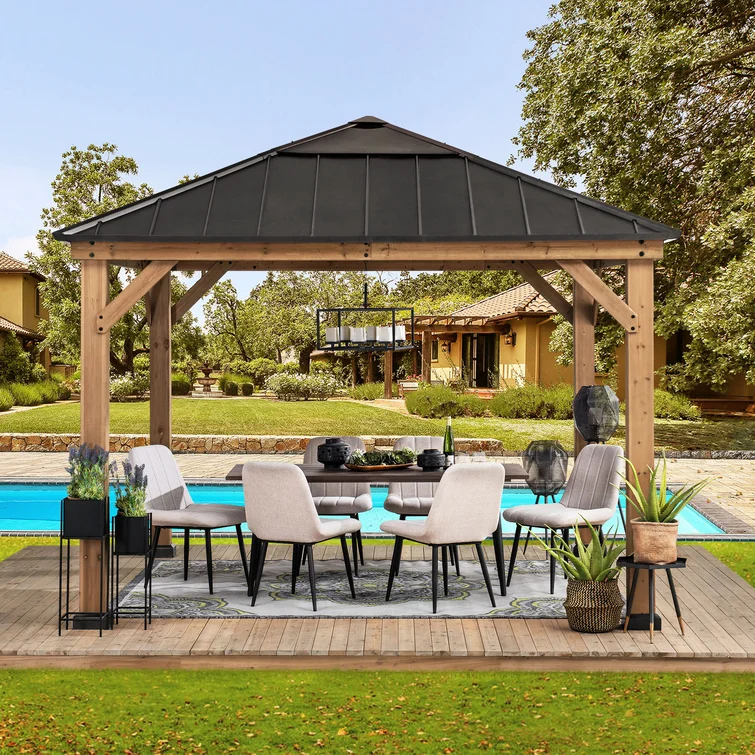 Dewhitt Solid Wood Patio Gazebo