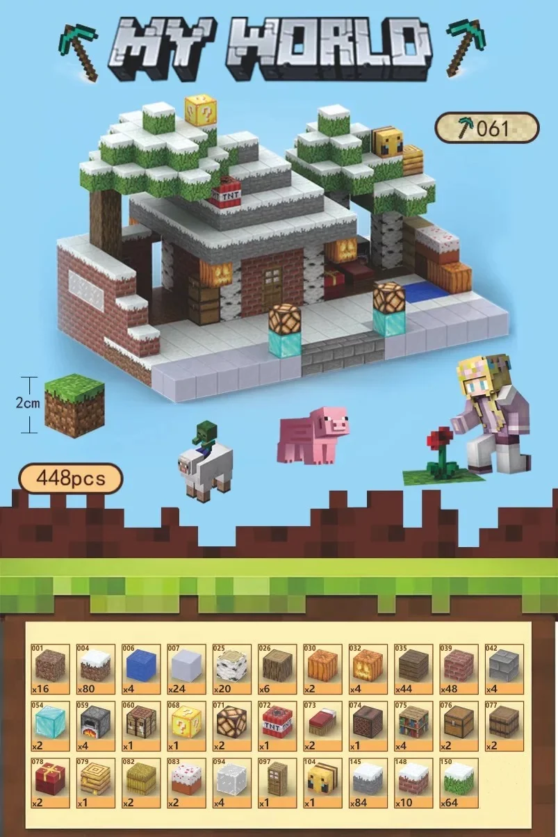 CHAOLELE Minecraft Magnetic Cube T061 Snow Cabin 2 - JOYTOY WORLD