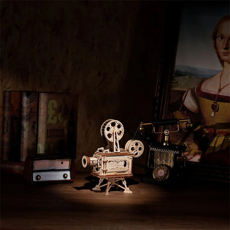 Robotime LK601 ROKR Vitascope Movie Projector 3D Wooden Puzzle - JOYTOY WORLD
