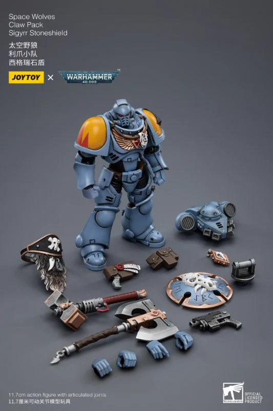 JOYTOY JT3792 Warhammer 40k 1: 18 Space Wolves Claw Pack Sigyrr Stoneshield - JOYTOY WORLD