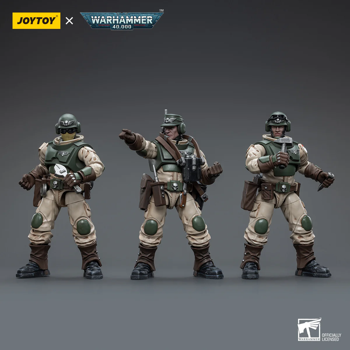 JOYTOY JT8841 Warhammer 40k 1: 18 Cadia Stands Astra Militarum Ordnance Team with Malleus Rocket Launcher Ordnance Brigade - JOYTOY WORLD