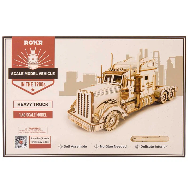 Robotime MC502 ROKR Heavy Truck Scale Model 3D Wooden Puzzle - JOYTOY WORLD