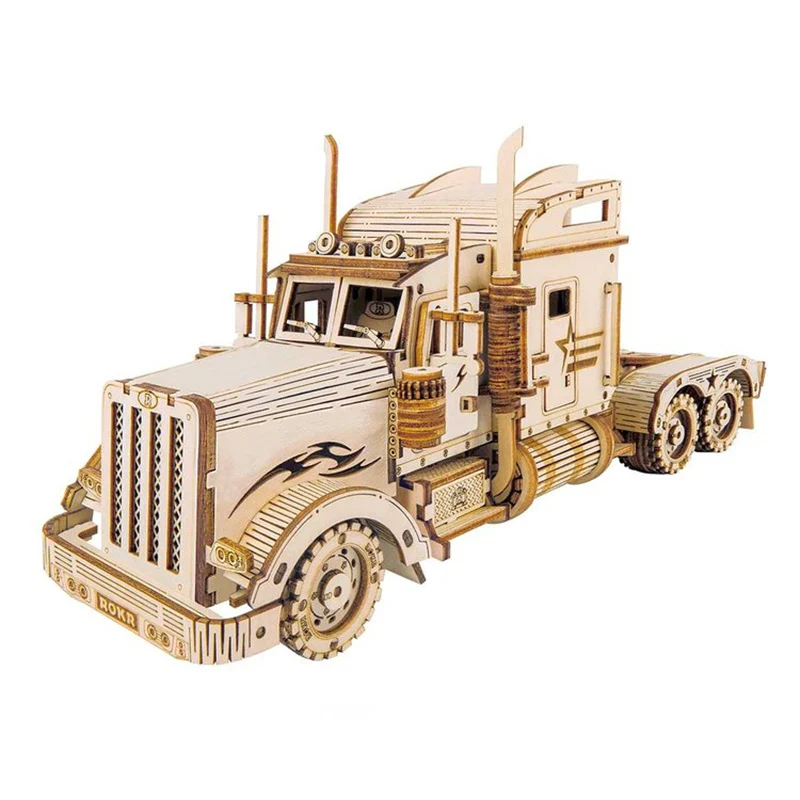 Robotime MC502 ROKR Heavy Truck Scale Model 3D Wooden Puzzle - JOYTOY WORLD