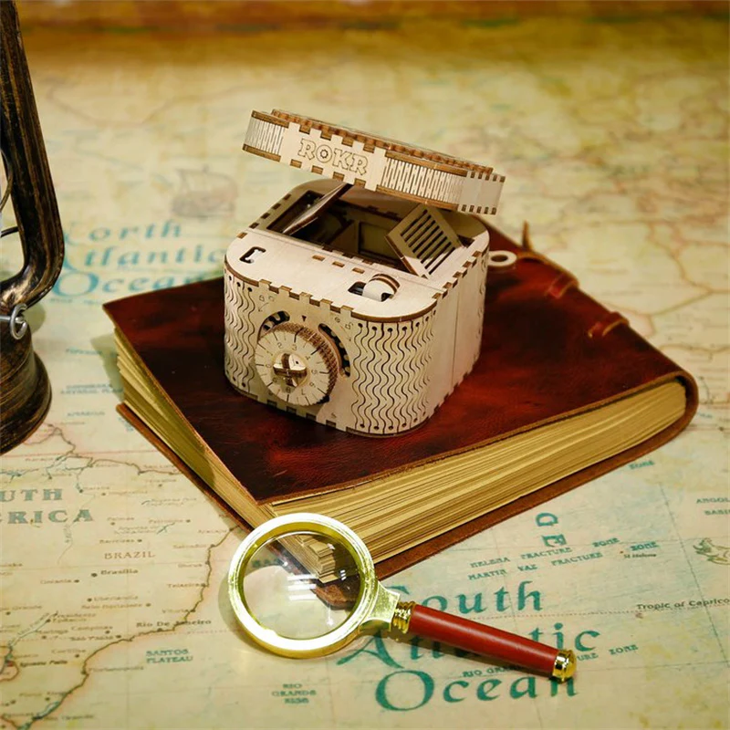 Robotime LK502 ROKR Treasure Box Mechanical Gears 3D Wooden Puzzle - JOYTOY WORLD