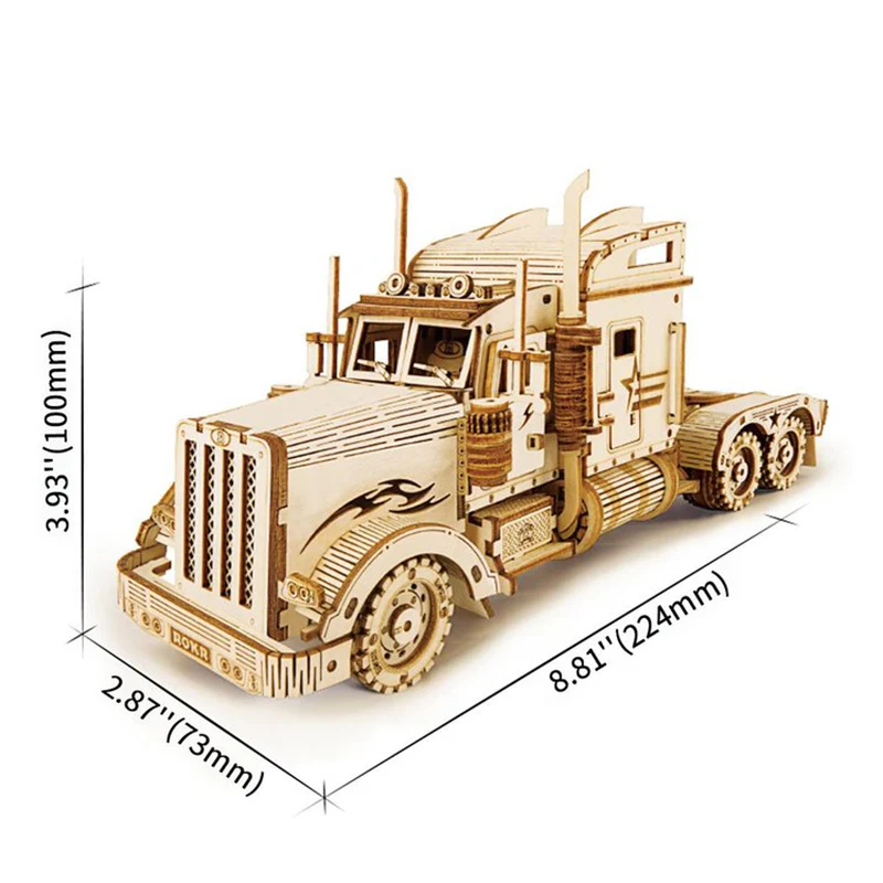 Robotime MC502 ROKR Heavy Truck Scale Model 3D Wooden Puzzle - JOYTOY WORLD