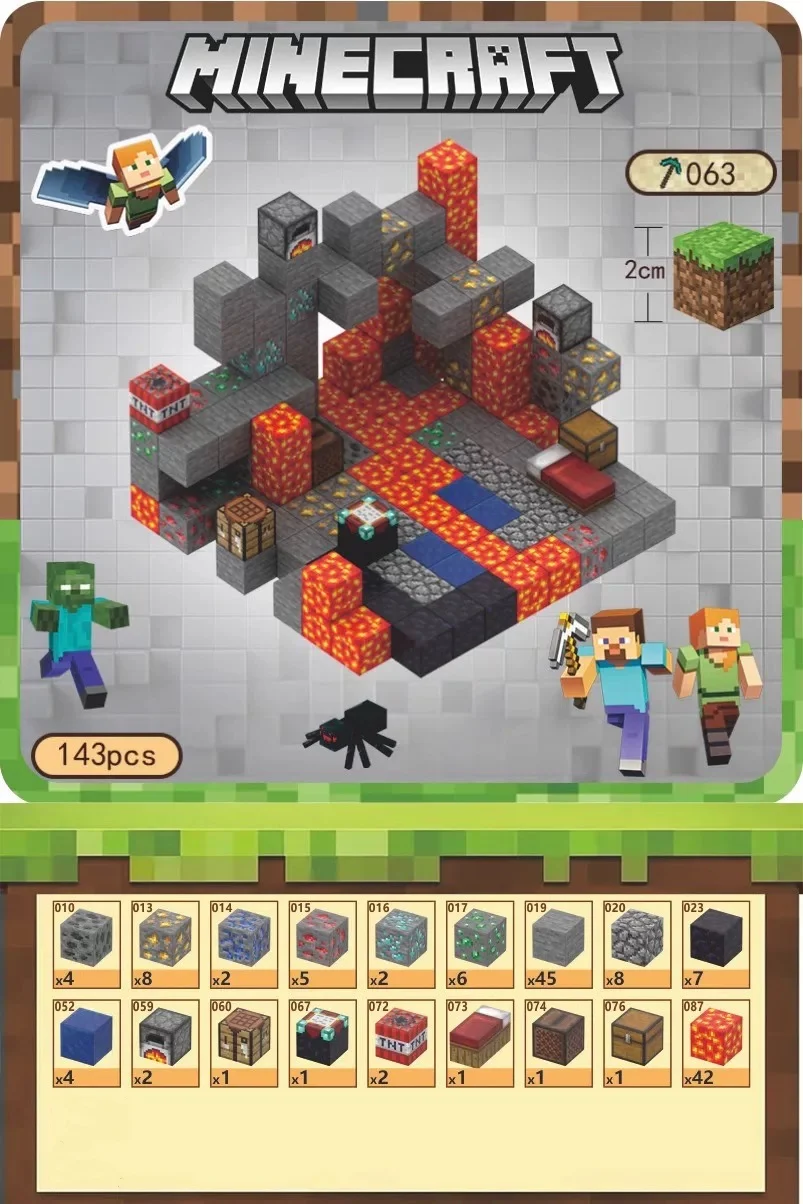 CHAOLELE Minecraft Magnetic Cube T063 Mine Adventure - JOYTOY WORLD