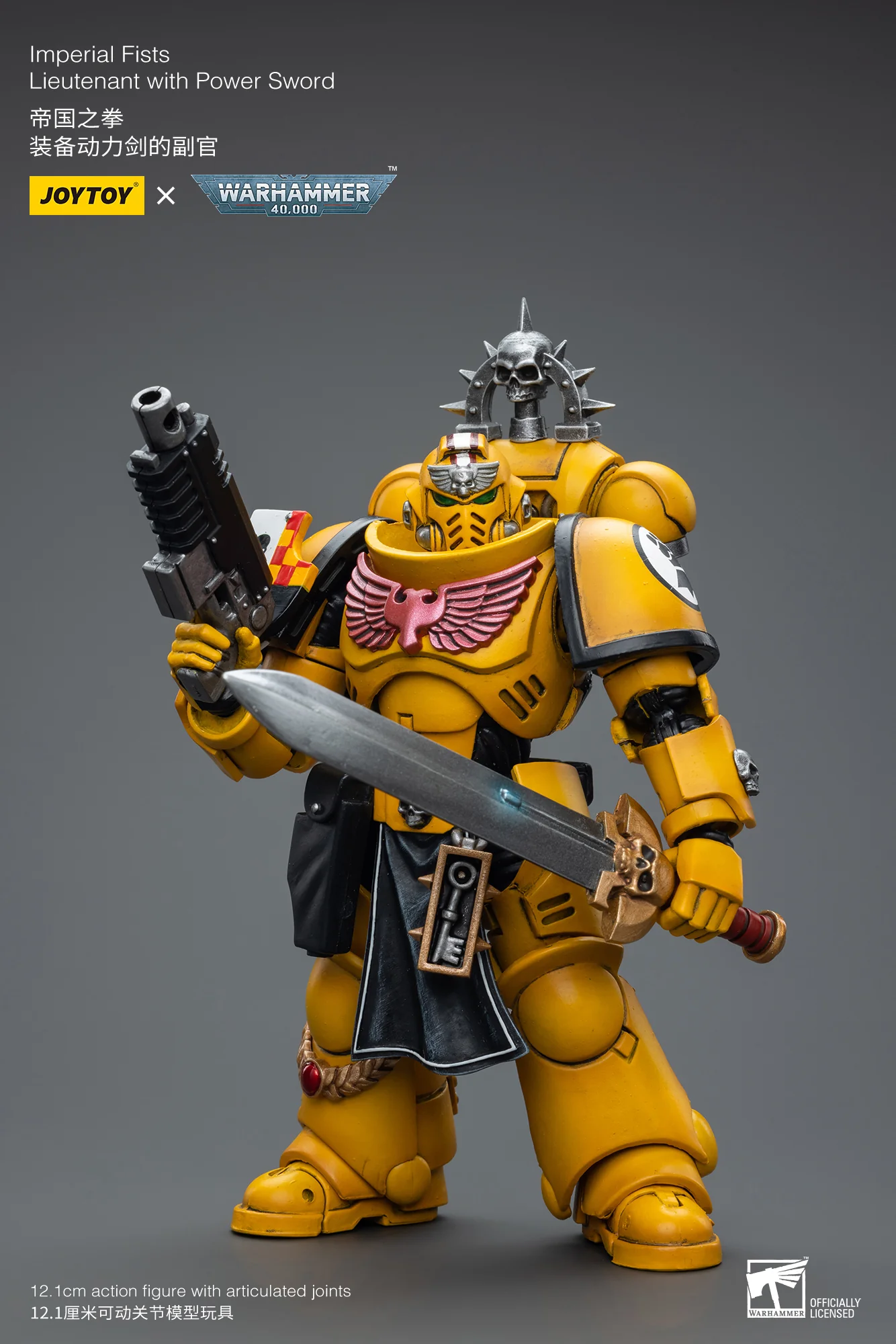 JOYTOY JT7714 Warhammer 40k 1: 18 Imperial Fists Lieutenant with Power Sword - JOYTOY WORLD