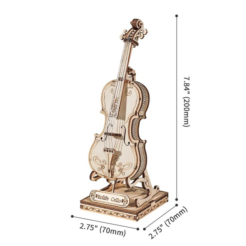 Robotime TG411 Rolife Cello 3D Wooden Puzzle - JOYTOY WORLD