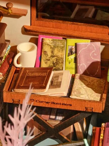 Robotime DG164 Corner Bookstore - JOYTOY WORLD