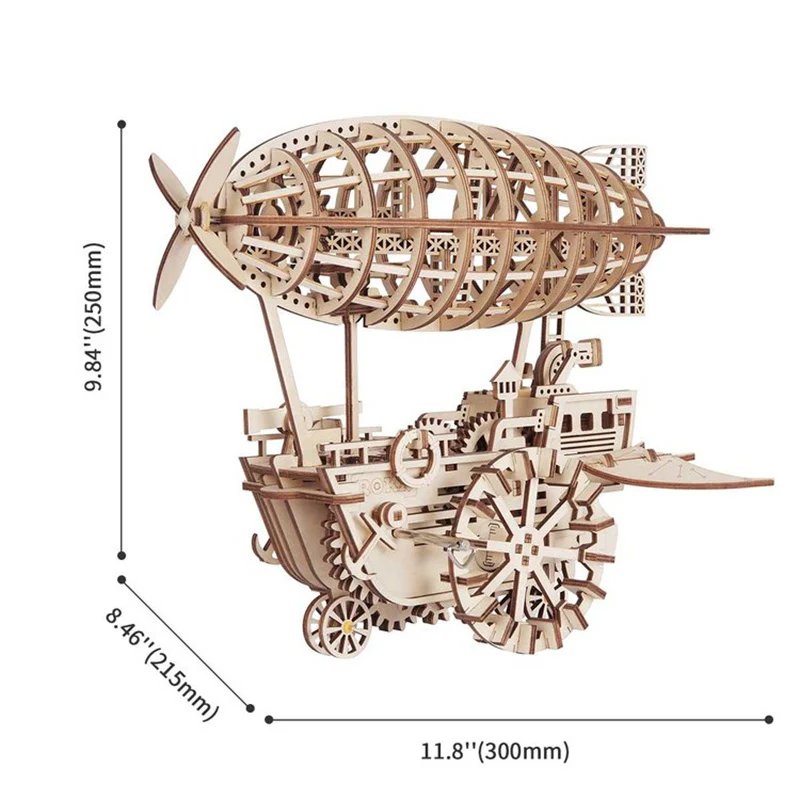 Robotime LK702 ROKR Air Vehicle Mechanical Airship 3D Wooden Puzzle - JOYTOY WORLD
