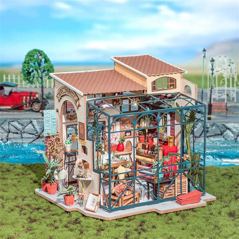 Robotime DG145 Rolife Emily's Flower Shop Miniature House - JOYTOY WORLD