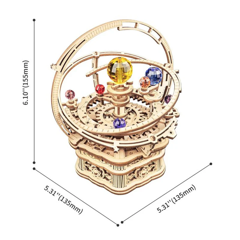 Robotime AMK51 ROKR Starry Night Orrery Mechanical Music Box - JOYTOY WORLD
