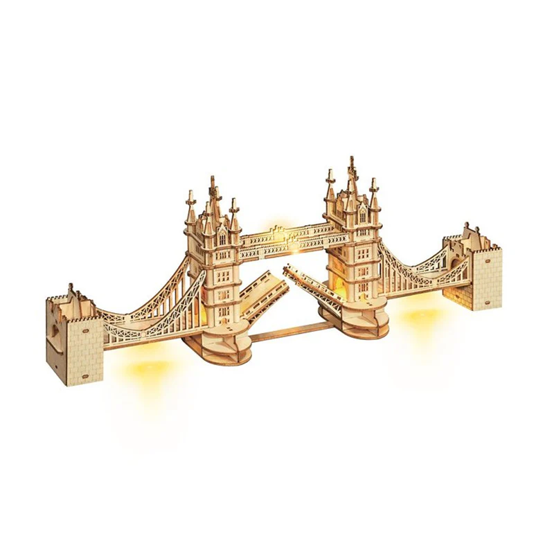 Robotime TG412 Rolife Tower Bridge with Lights 3D Wooden Puzzle - JOYTOY WORLD