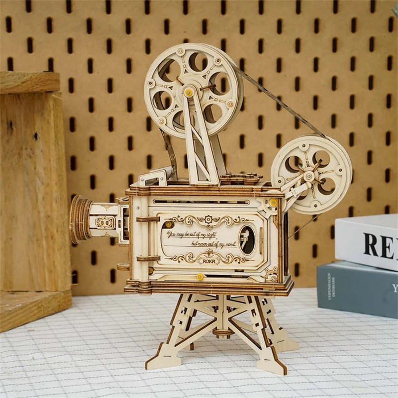 Robotime LK601 ROKR Vitascope Movie Projector 3D Wooden Puzzle - JOYTOY WORLD