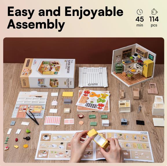 Robotime DW008 Happy Meals Kitchen - JOYTOY WORLD