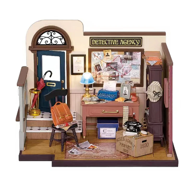 Robotime DG157 Rolife Mose's Detective Agency DIY Miniature House Kit - JOYTOY WORLD