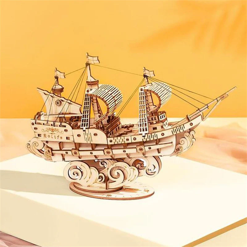 Robotime TG305 Rolife Sailling Ship Model 3D Wooden Puzzle - JOYTOY WORLD