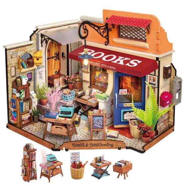 Robotime DG164 Corner Bookstore - JOYTOY WORLD