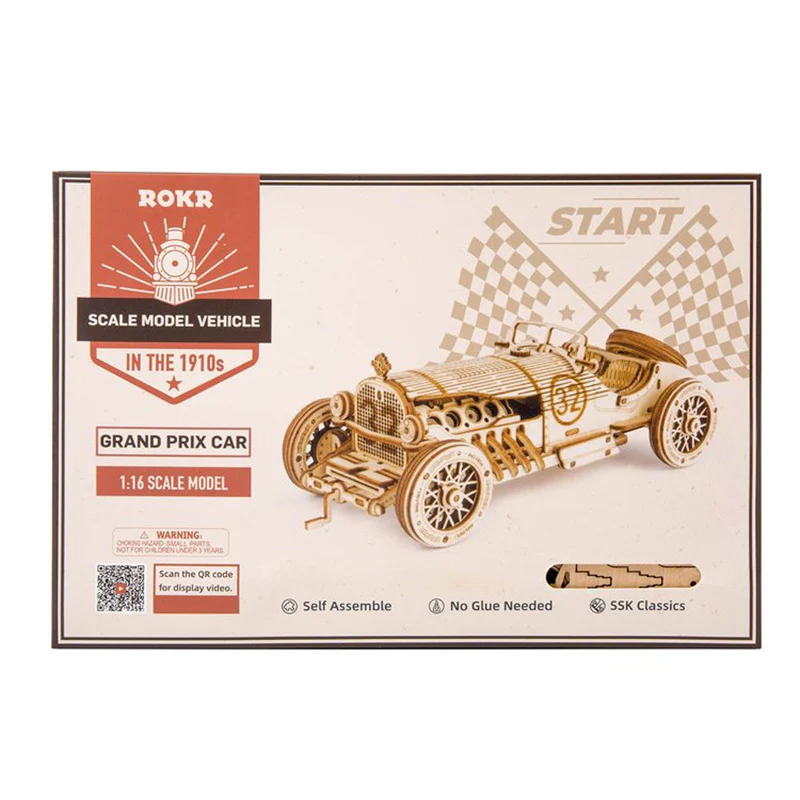 Robotime MC401 ROKR Grand Prix Car Scale Model 3D Wooden Puzzle - JOYTOY WORLD