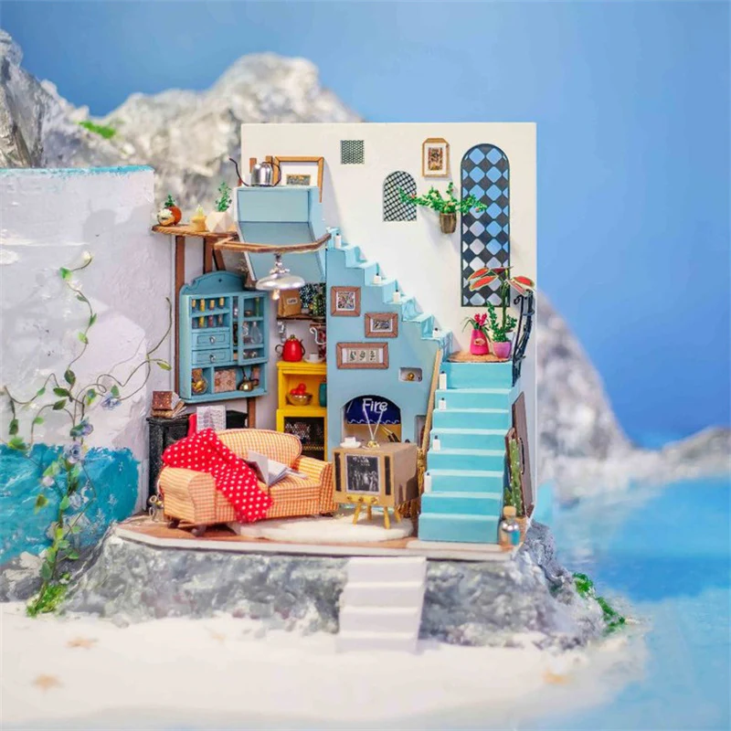 Robotime DG141 Rolife Joy's Peninsula Living Room DIY Miniature Dollhouse 1:18 - JOYTOY WORLD
