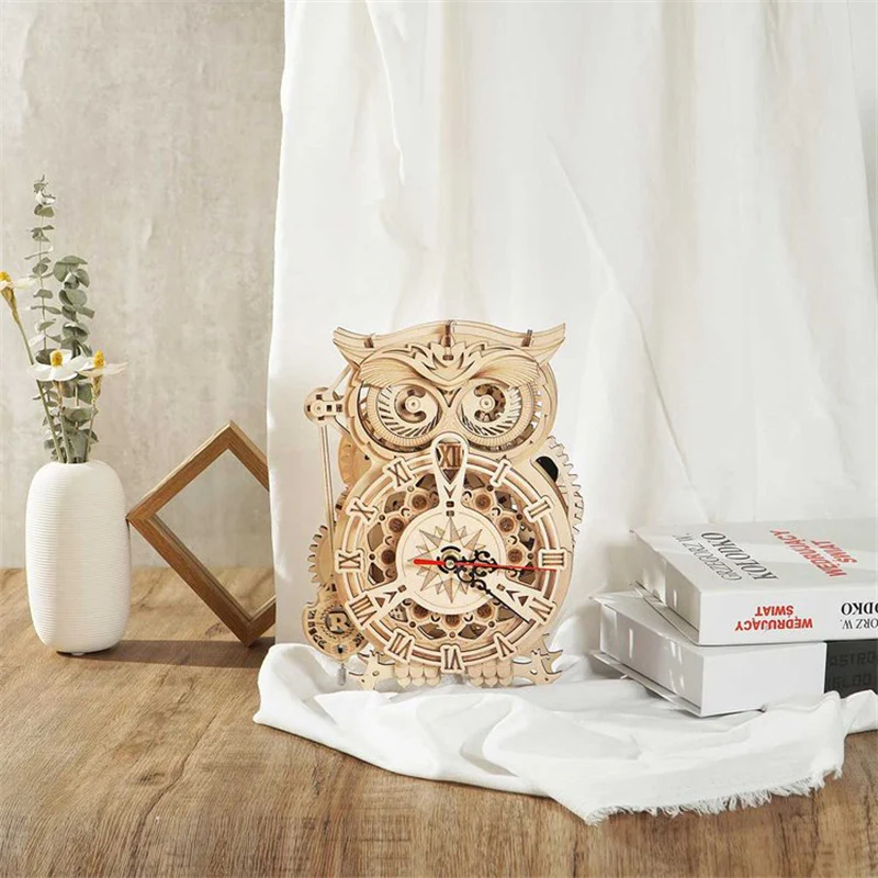 Robotime LK503 Owl Clock - JOYTOY WORLD