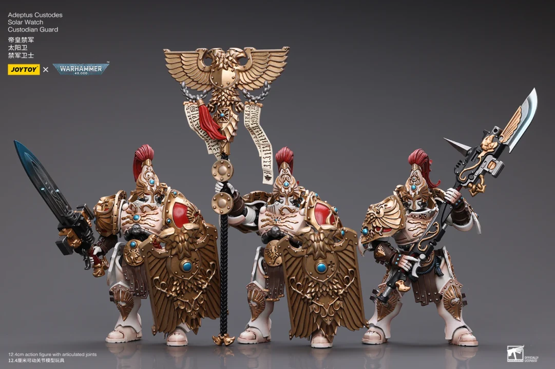 JOYTOY Action Figure Warhammer 40K Adeptus Custodes Guardia Orologio Solare Con Lancia Guardiana – 1/18, 12,6 Cm, Da Collezione - 5