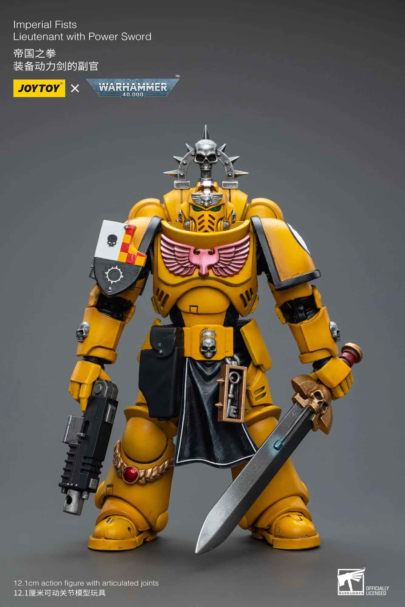 JOYTOY JT7714 Warhammer 40k 1: 18 Imperial Fists Lieutenant with Power Sword - JOYTOY WORLD