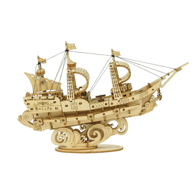 Robotime TG305 Rolife Sailling Ship Model 3D Wooden Puzzle - JOYTOY WORLD