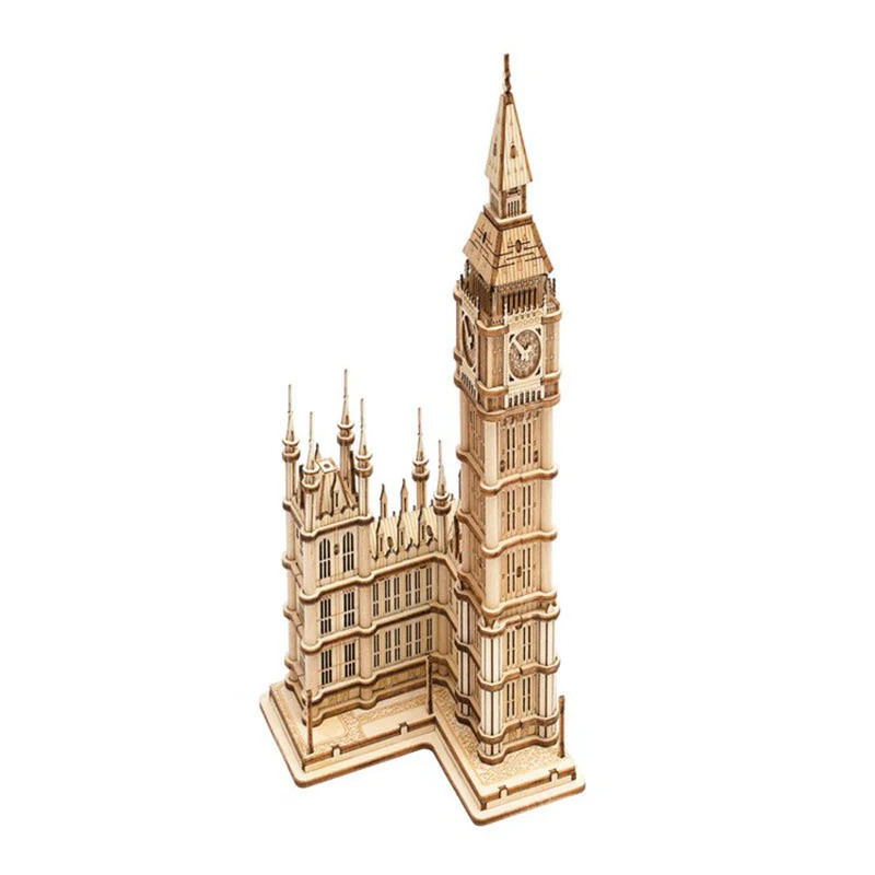 Robotime TG507 Rolife Big Ben With Lights Architecture 3D Wooden Puzzle - JOYTOY WORLD