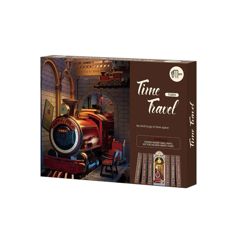 Robotime TGB04 Rolife Time Travel 3D Wooden DIY Miniature House Book Nook - JOYTOY WORLD