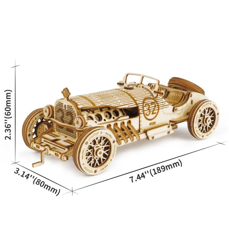 Robotime MC401 ROKR Grand Prix Car Scale Model 3D Wooden Puzzle - JOYTOY WORLD