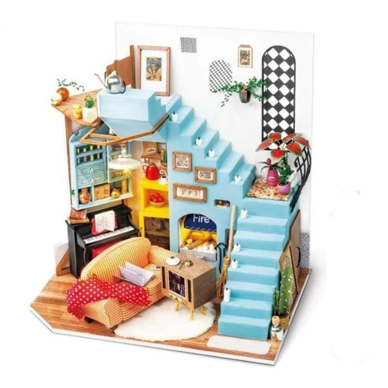 Robotime DG141 Rolife Joy's Peninsula Living Room DIY Miniature Dollhouse 1:18 - JOYTOY WORLD