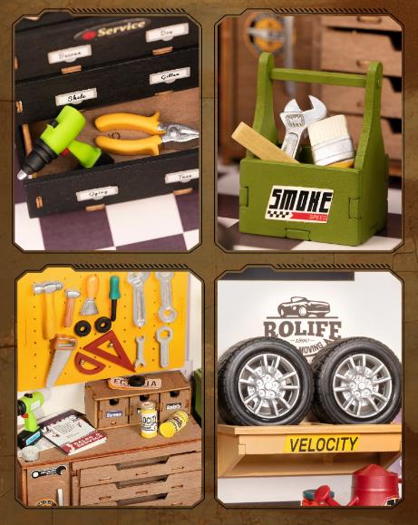 Robotime DG165 Garage Workshop - JOYTOY WORLD