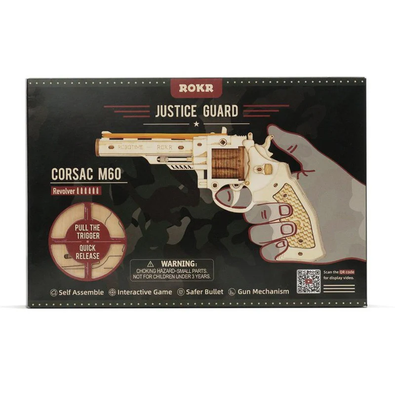 Robotime LQ401 ROKR Corsac M60 Gun Toy 3D Wooden Puzzle - JOYTOY WORLD