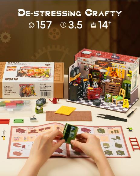 Robotime DG165 Garage Workshop - JOYTOY WORLD