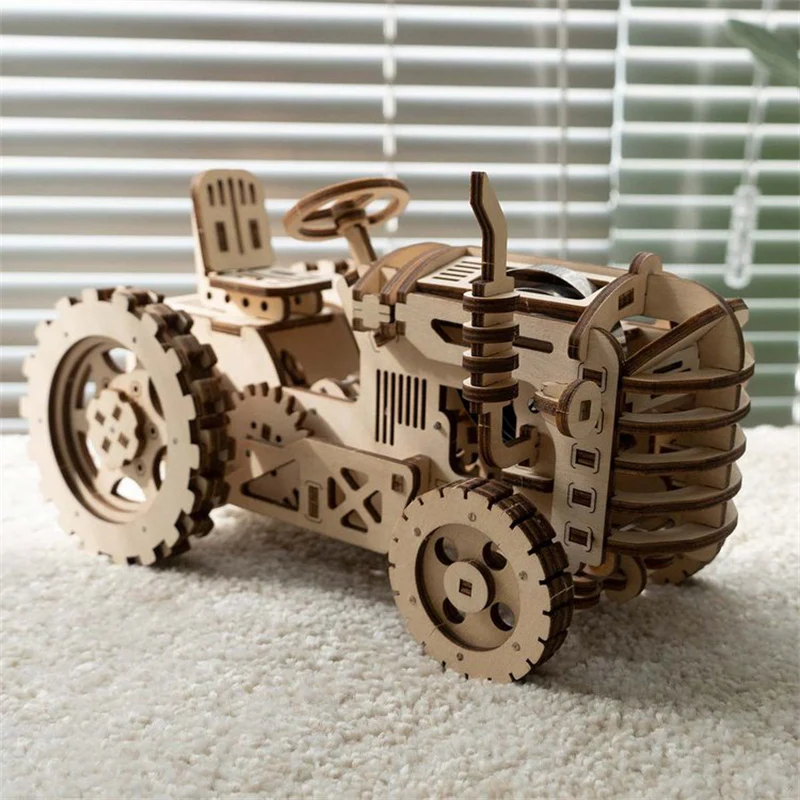 Robotime LK401 ROKR Tractor Mechanical Gears 3D Wooden Puzzle - JOYTOY WORLD