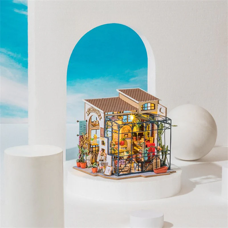 Robotime DG145 Rolife Emily's Flower Shop Miniature House - JOYTOY WORLD