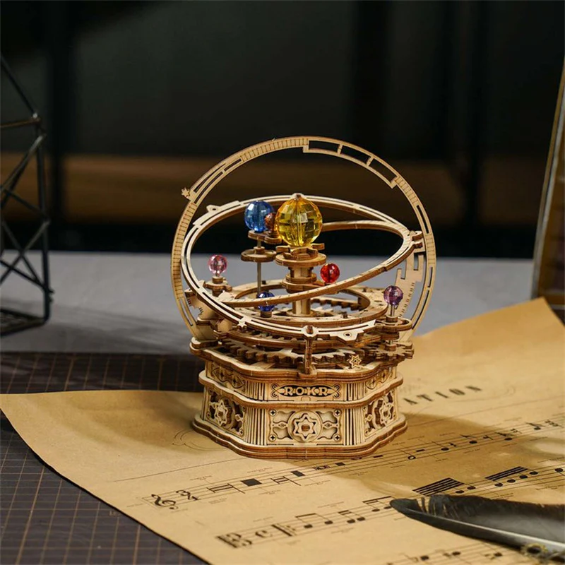 Robotime AMK51 ROKR Starry Night Orrery Mechanical Music Box - JOYTOY WORLD