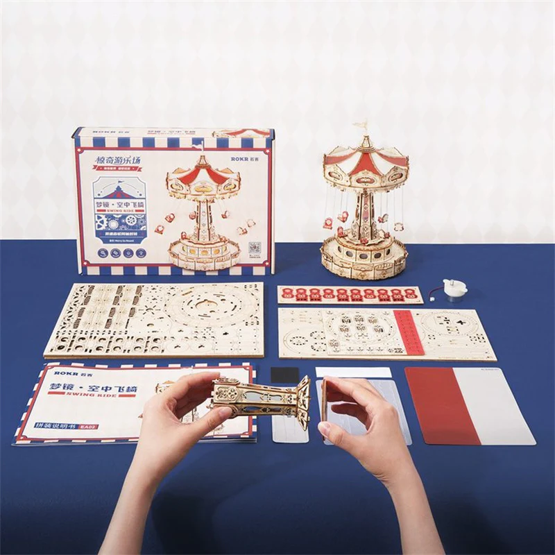 Robotime EA02 Rokr Swing Ride DIY Music Box - JOYTOY WORLD