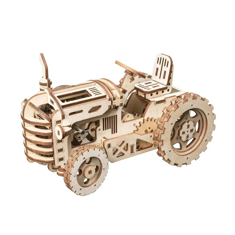 Robotime LK401 ROKR Tractor Mechanical Gears 3D Wooden Puzzle - JOYTOY WORLD