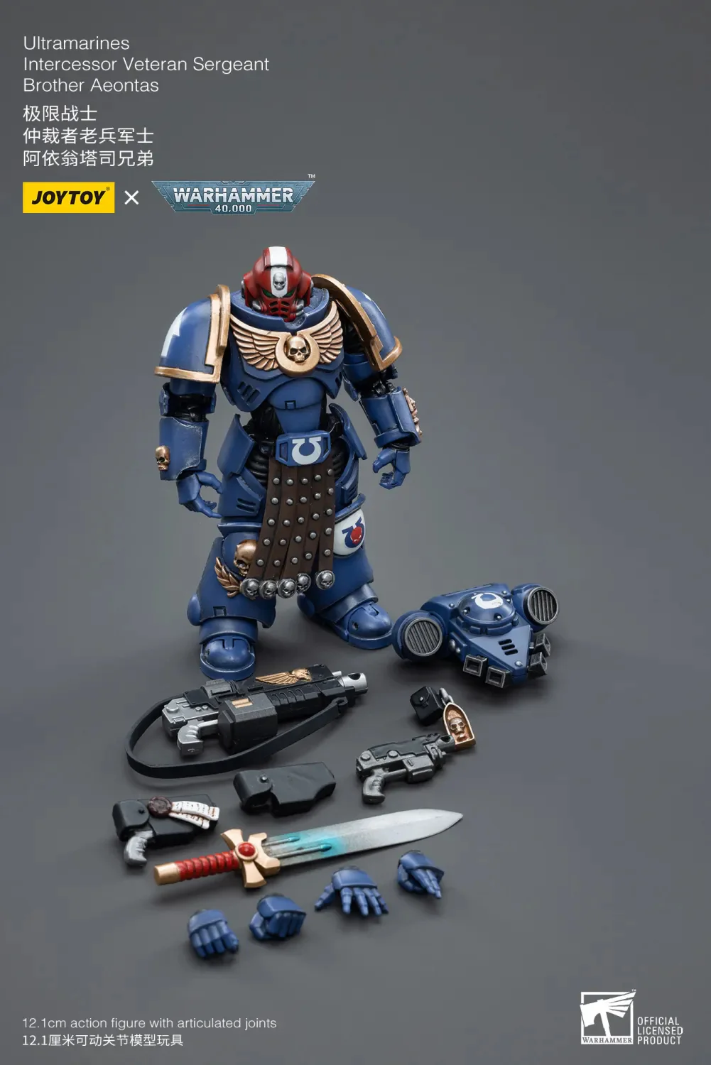 JOYTOY JT4386 Warhammer 40k 1: 18 Ultramarines Intercessor Veteran Sergeant Brother Aeontas - JOYTOY WORLD