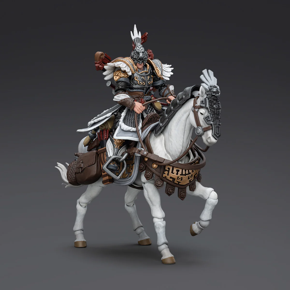 JOYTOY JT5901 6045 1:18 Dark Source-JiangHu Northern Hanland Empire White Feather Snowfield Archery Cavalry and White Feather Armored Horse - JOYTOY WORLD