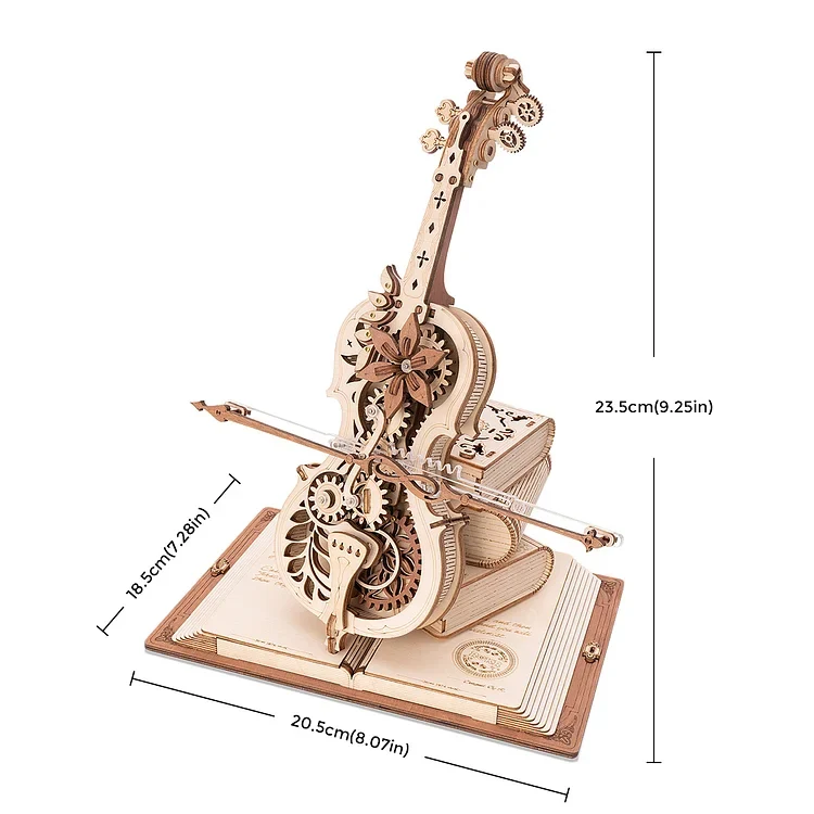 Robotime AMK63 ROKR Magic Cello Mechanical Music Box 3D Wooden Puzzle - JOYTOY WORLD